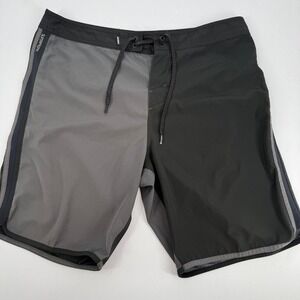 O'Neill Superfreak Board Shorts Mens 34 Black Grey SU8106027 Stretch Surf Trunks
